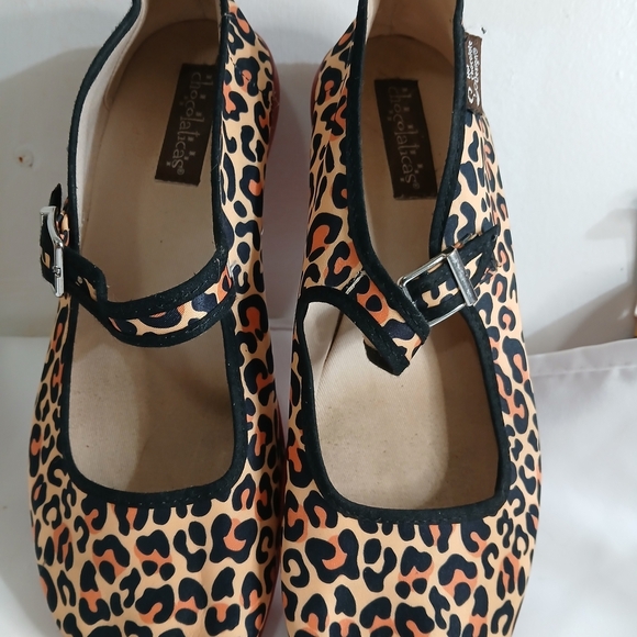 Hot Chocolate Design Shoes - Chocolaticas Black and Tan Leopard Print Mary Jane Flats